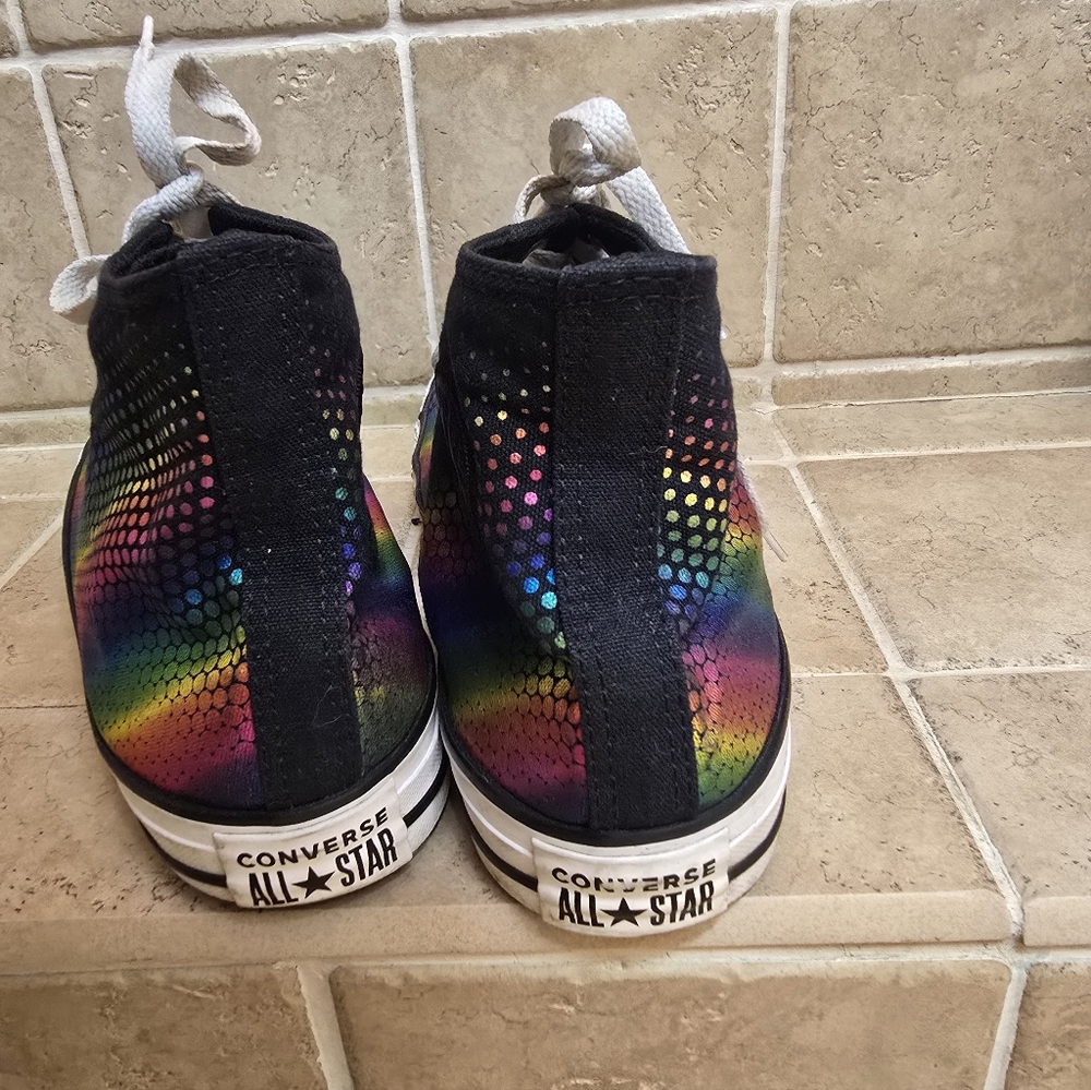 All Star Converse Multicolor High-Top Sneakers Men Size 9, Women Size 11 - Picture 3 of 9